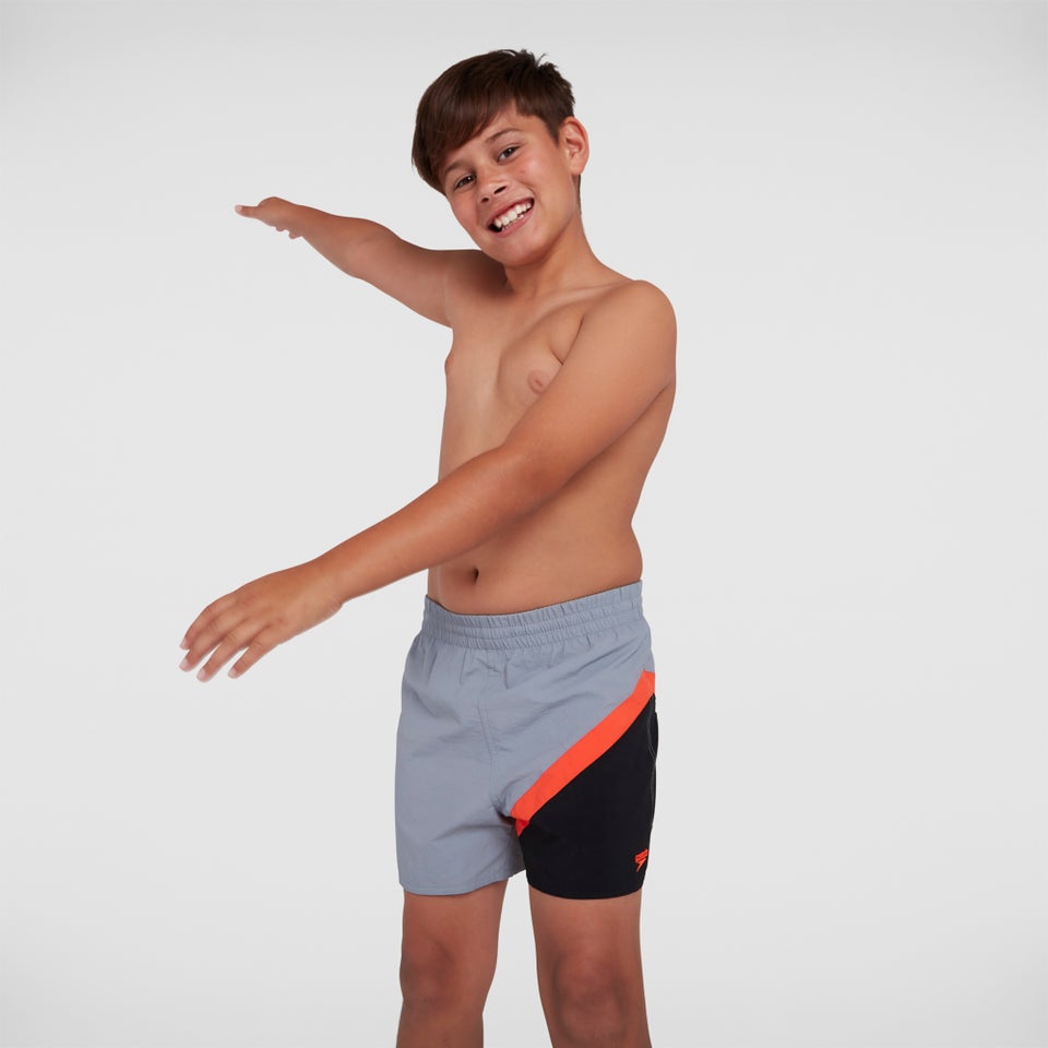 Short de bain Garçon Color-block 13 pouces Gris