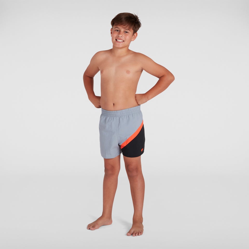 Short de bain Garçon Color-block 13 pouces Gris