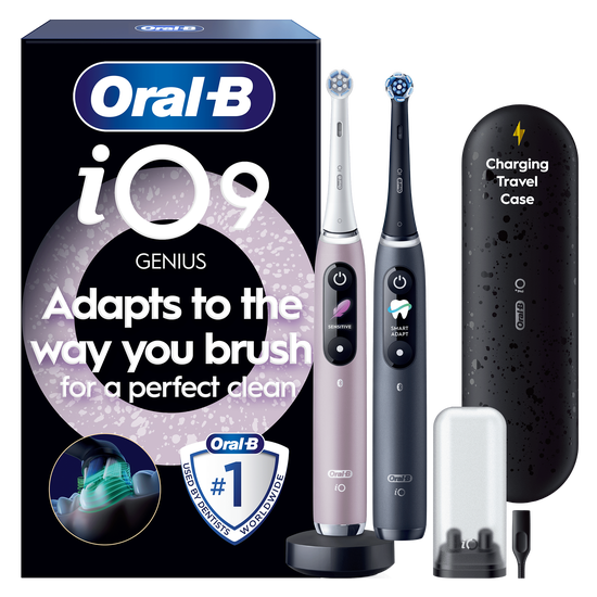 Oral-B iO 9 Black & Rose Electric Toothbrush with Black Travel