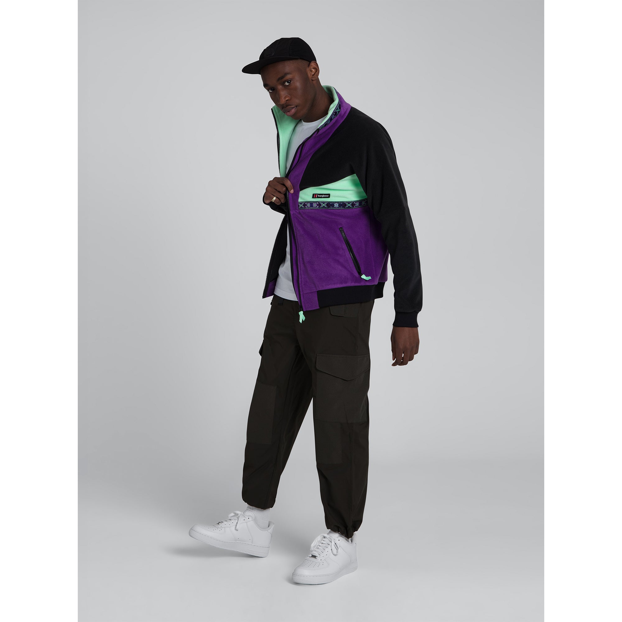 Unisex Tramantana 91 Fleece Jacket - Purple Magic/Jet Black/Green