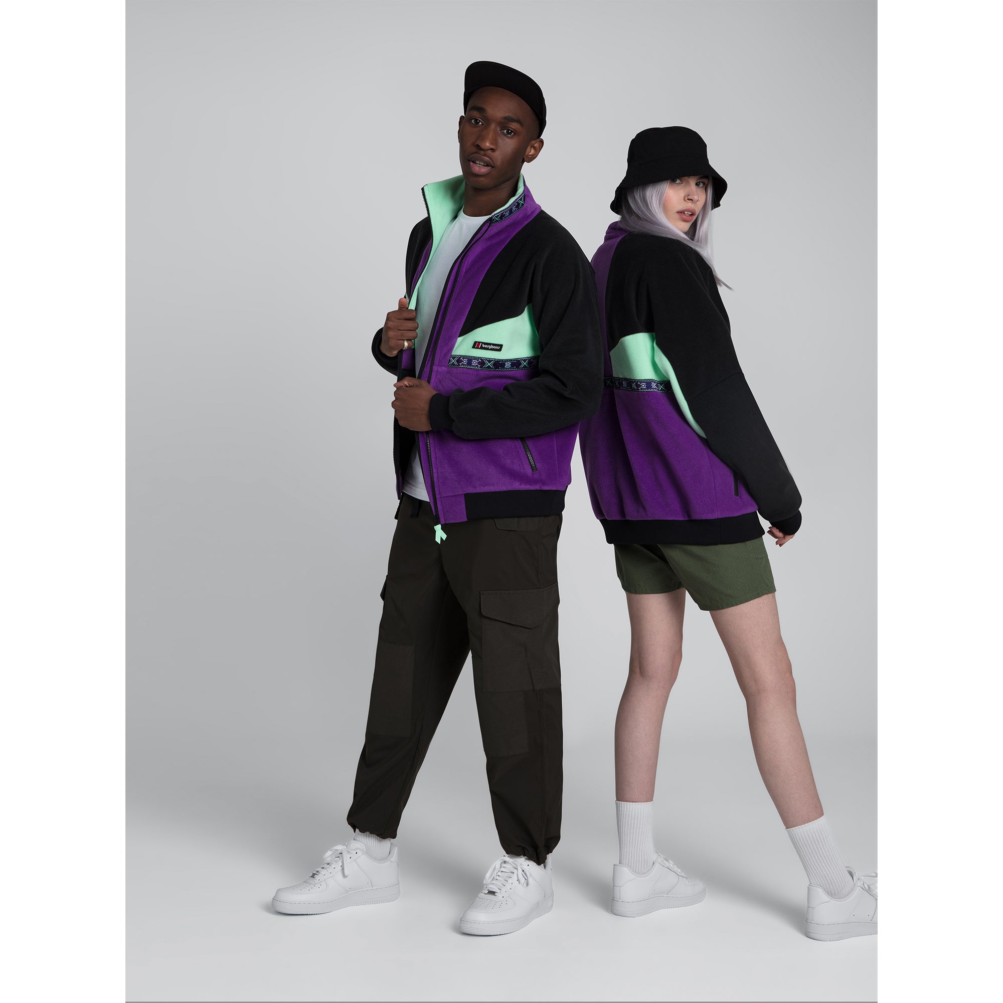 Unisex Tramantana 91 Fleece Jacket - Purple Magic/Jet Black/Green