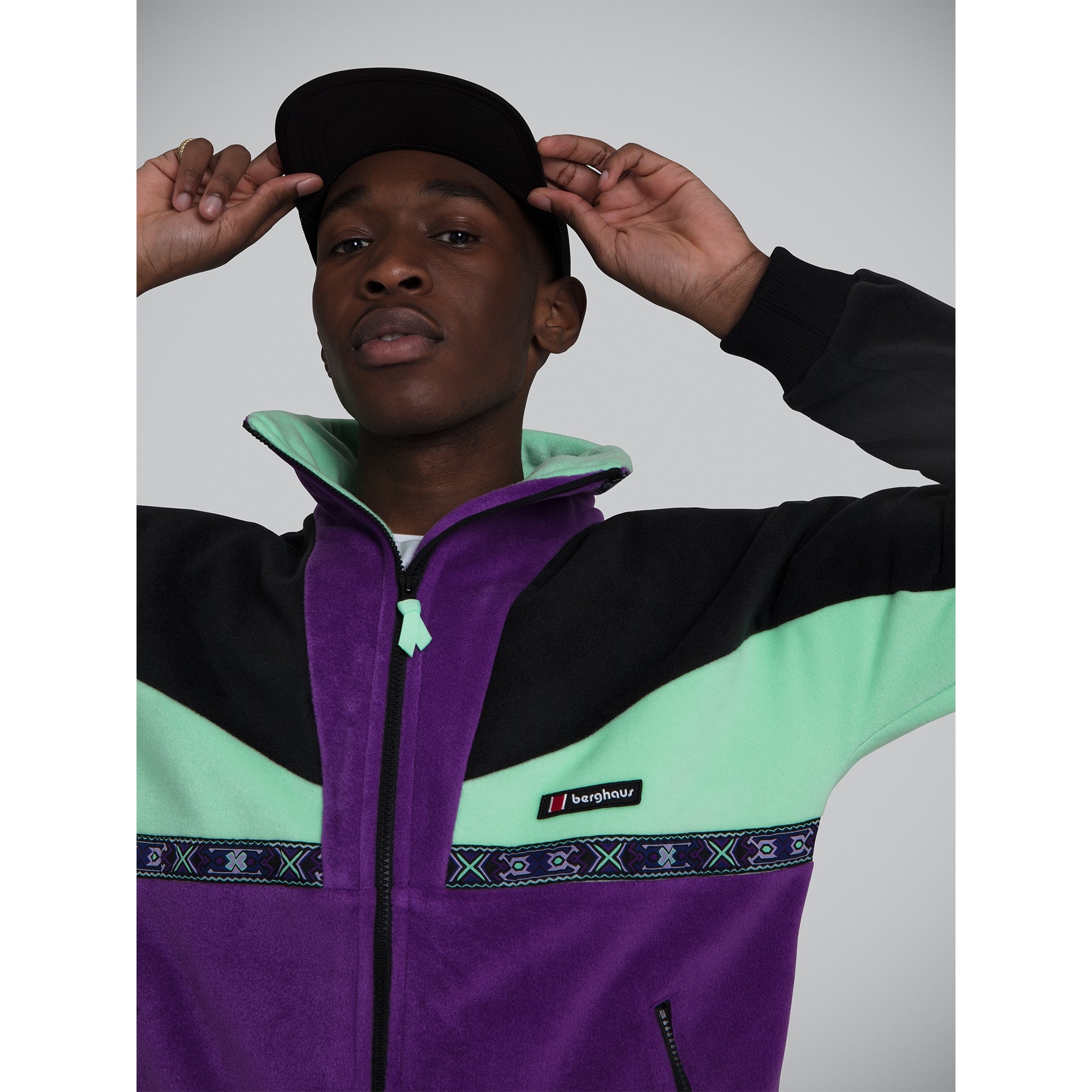 Unisex Tramantana 91 Fleece Jacket - Purple Magic/Jet Black/Green