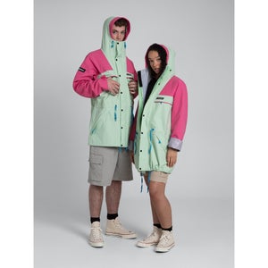 Unisex Tempest 89 Waterproof Jacket - Light Green / Pink
