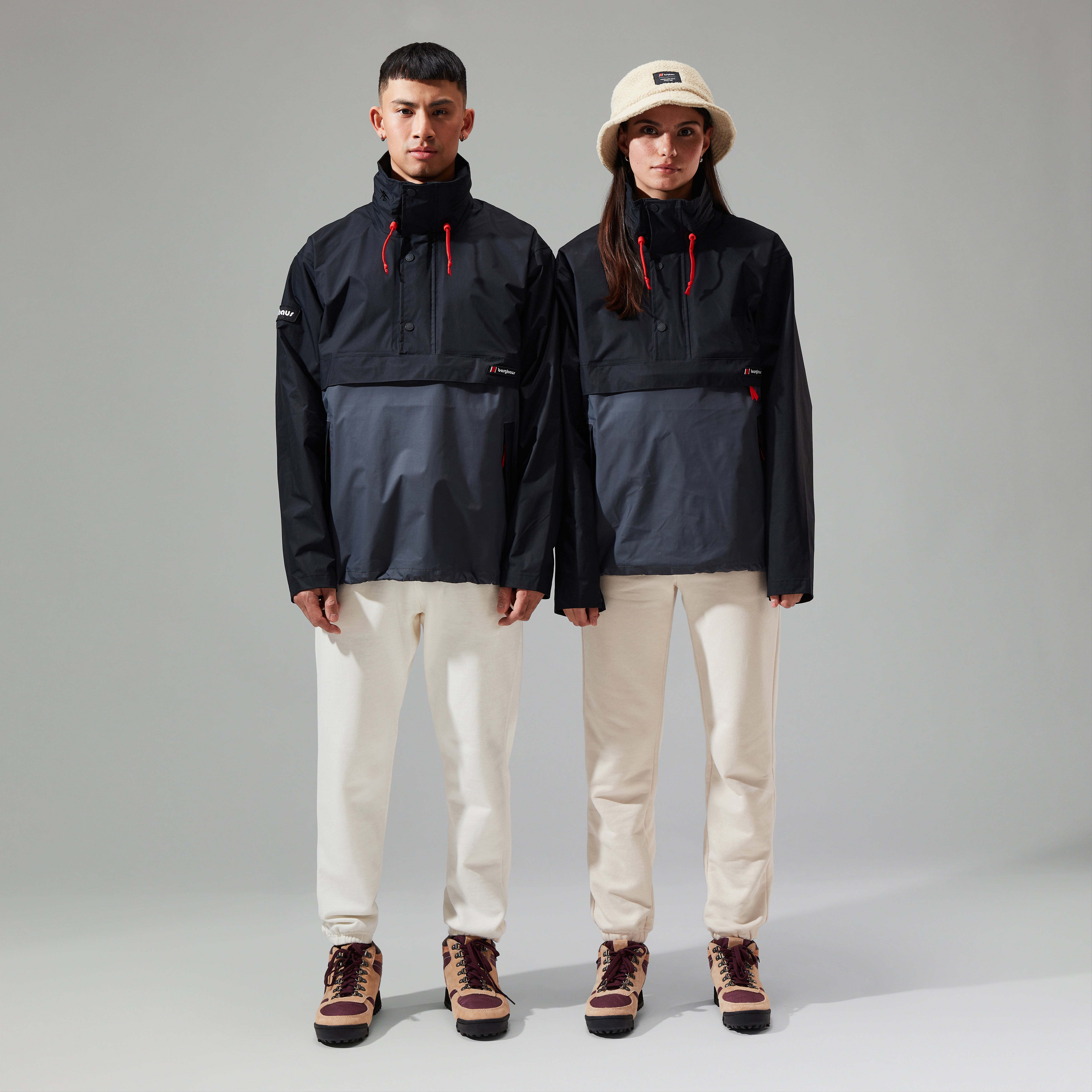 Unisex Ski Smock 86 Shell Half-zip Jackets - Black/Grey | Berghaus