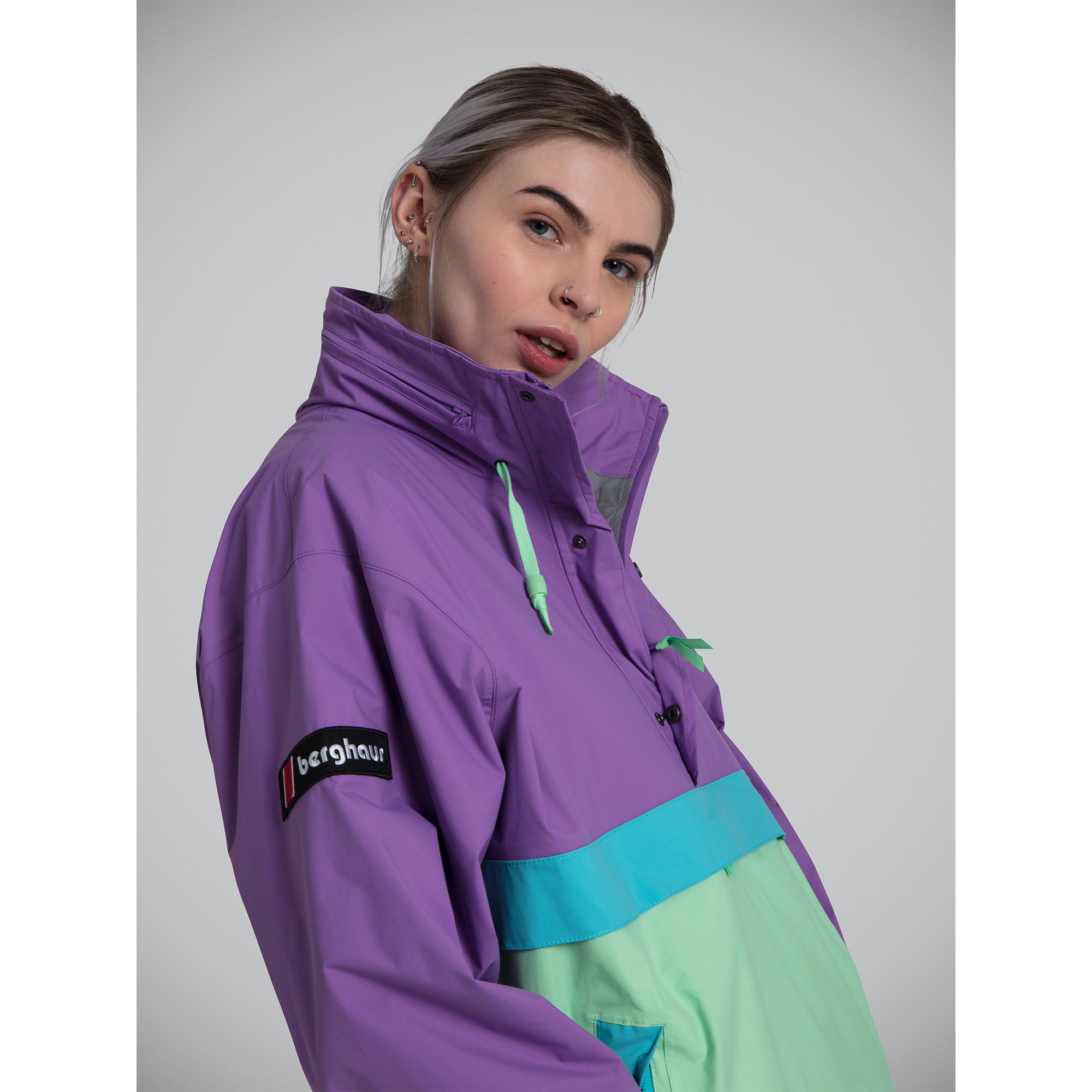 Unisex Ski Smock 86 Half Zip - Purple / Light Green | Berghaus