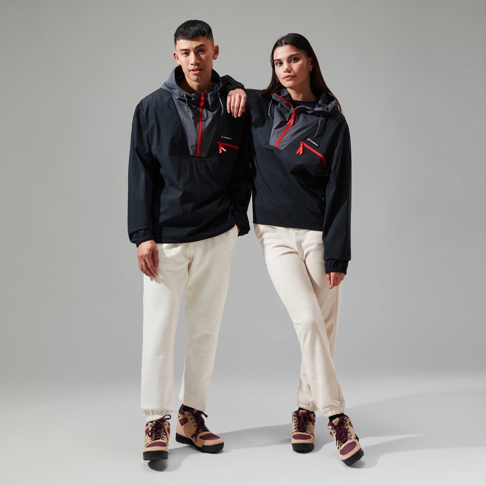 Unisex Wind Shirt 90 Half Zip - Black/Grey