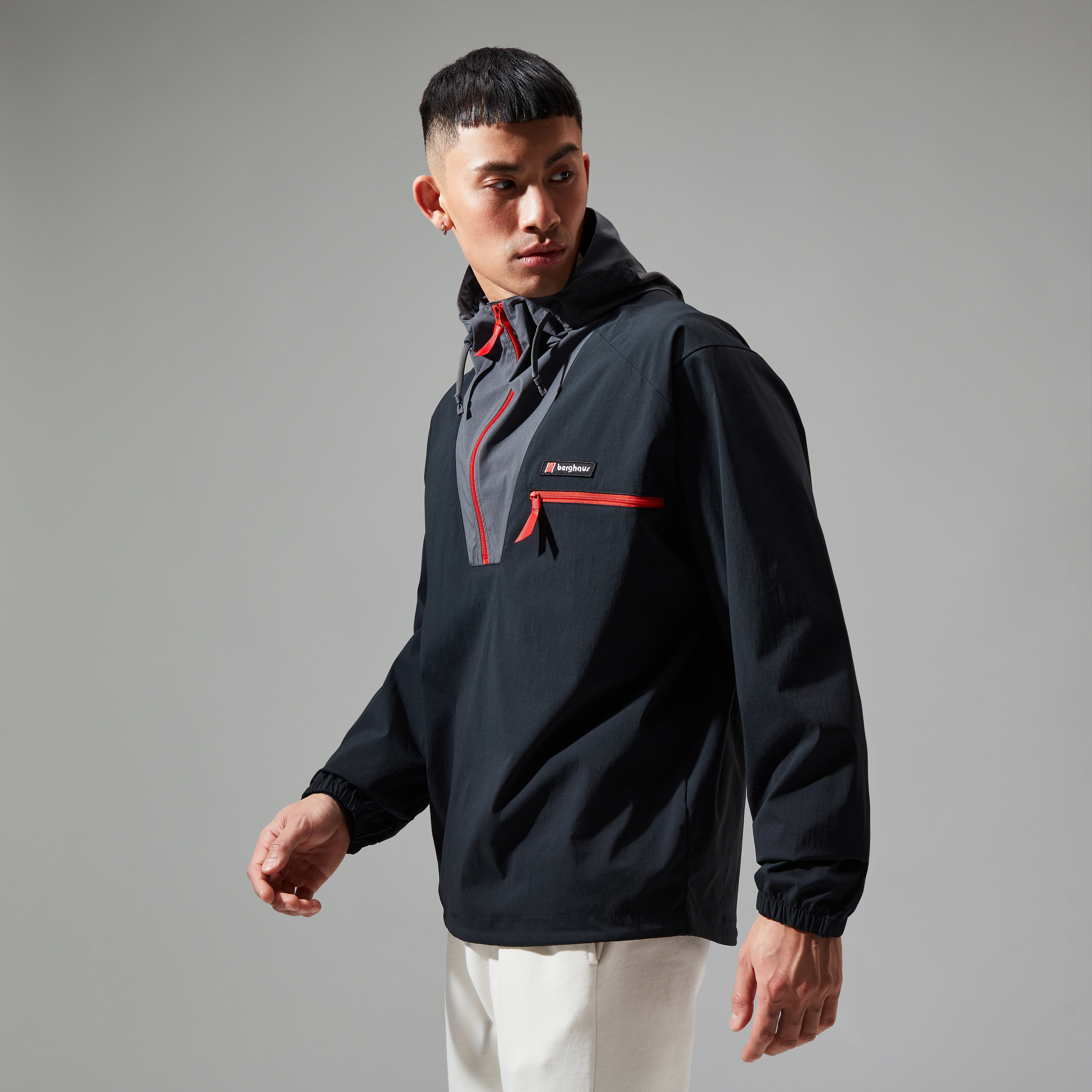 Unisex Wind Shirt 90 Half Zip - Black/Grey | Berghaus