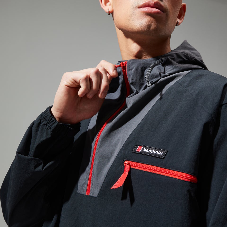 Unisex Wind Shirt 90 Half Zip - Black/Grey