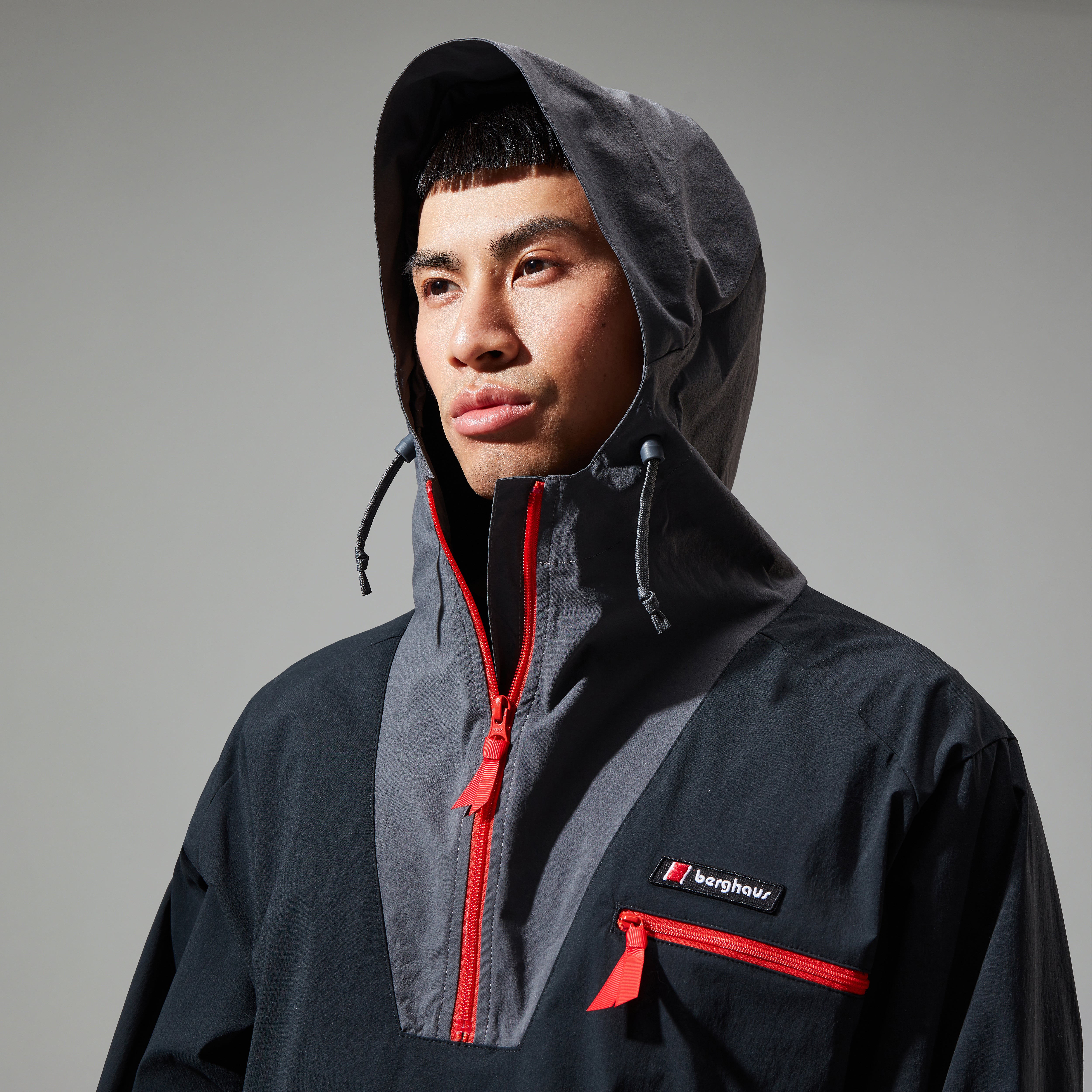 Unisex Wind Shirt 90 Half Zip - Black/Grey | Berghaus