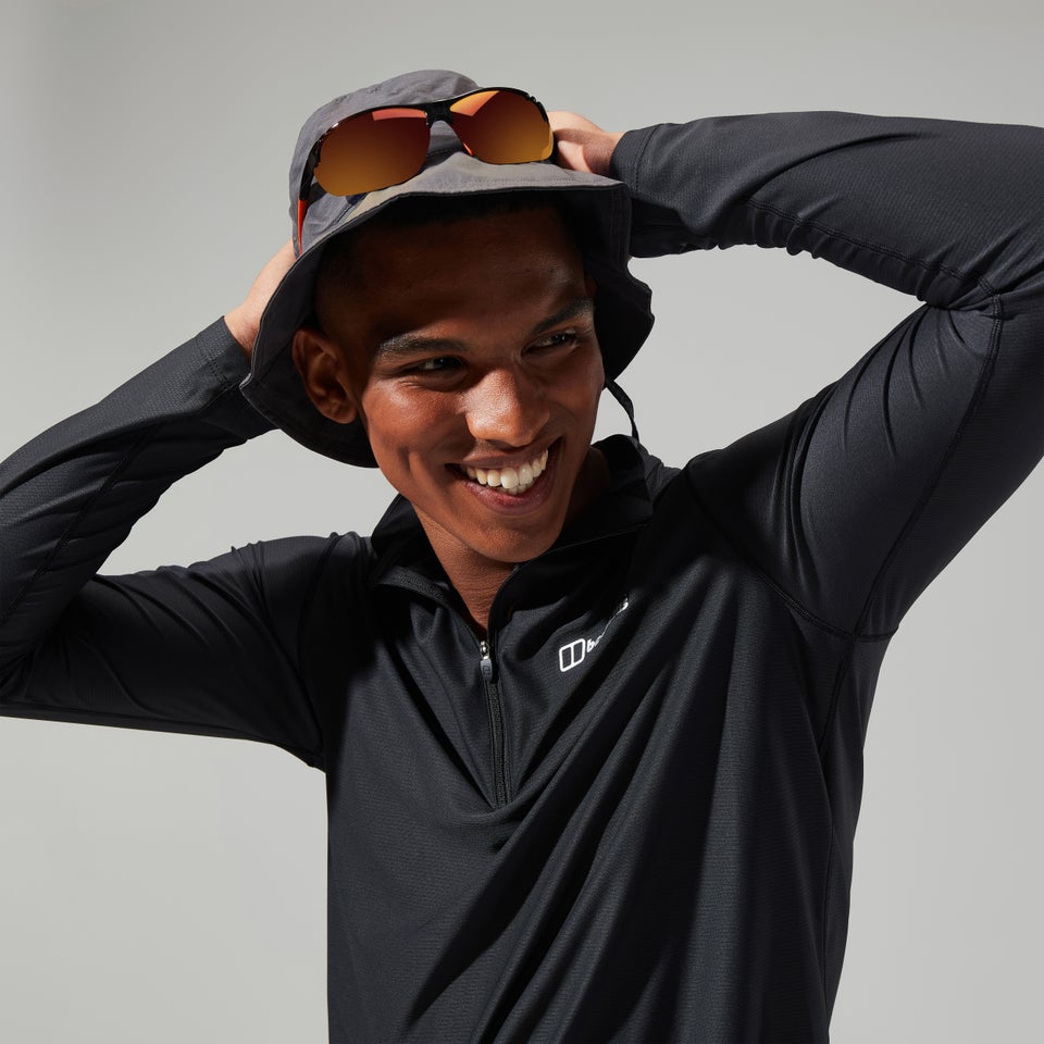 Men's 24/7 Tech Tee Long Sleeve Half Zip - Black