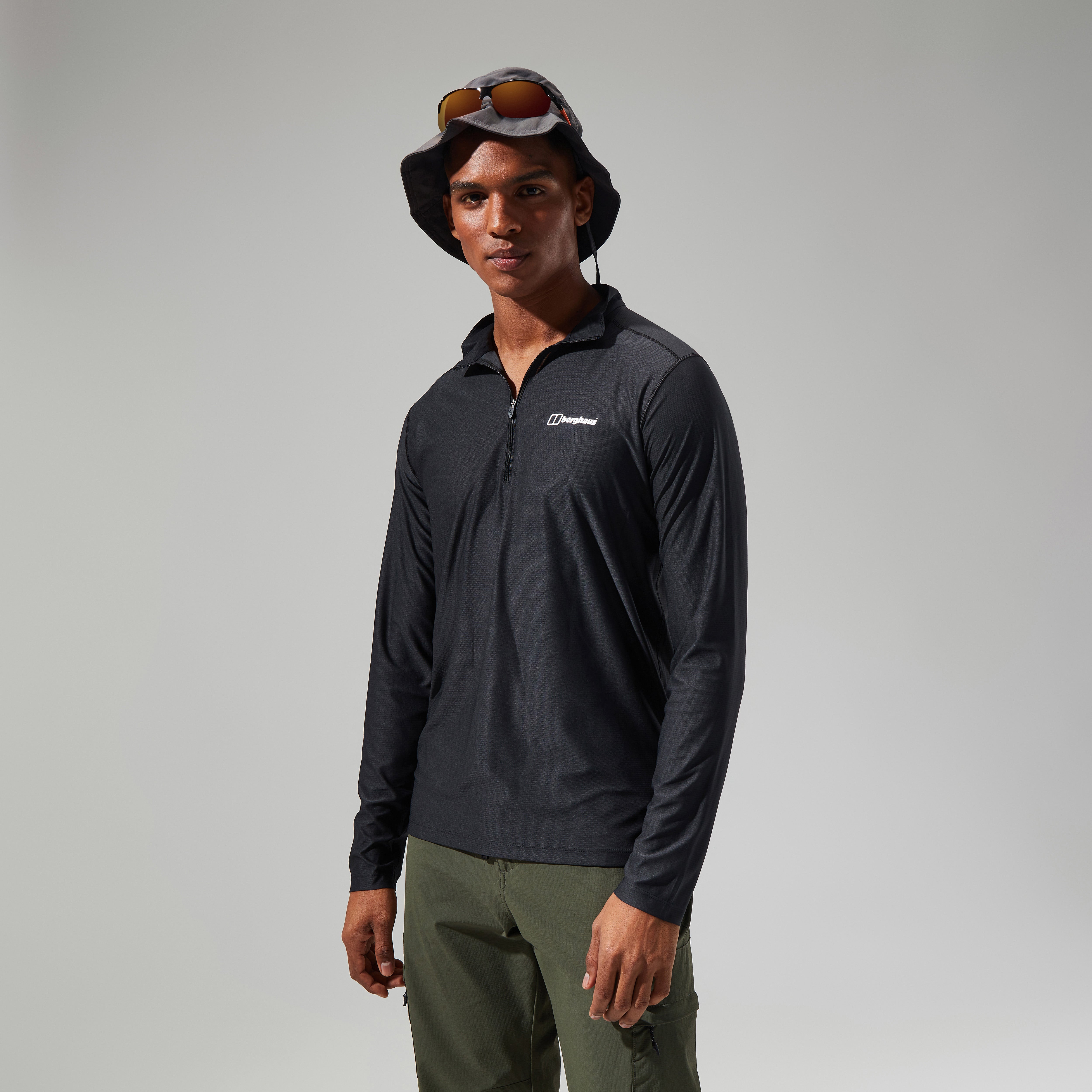 Men's 24/7 Tech Tee Long Sleeve Half Zip - Black | Berghaus
