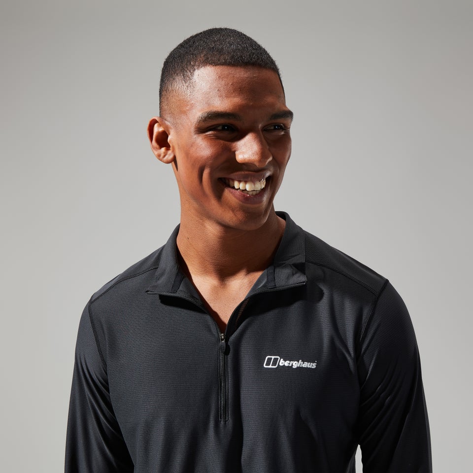 Men's 24/7 Tech Tee Long Sleeve Half Zip - Black