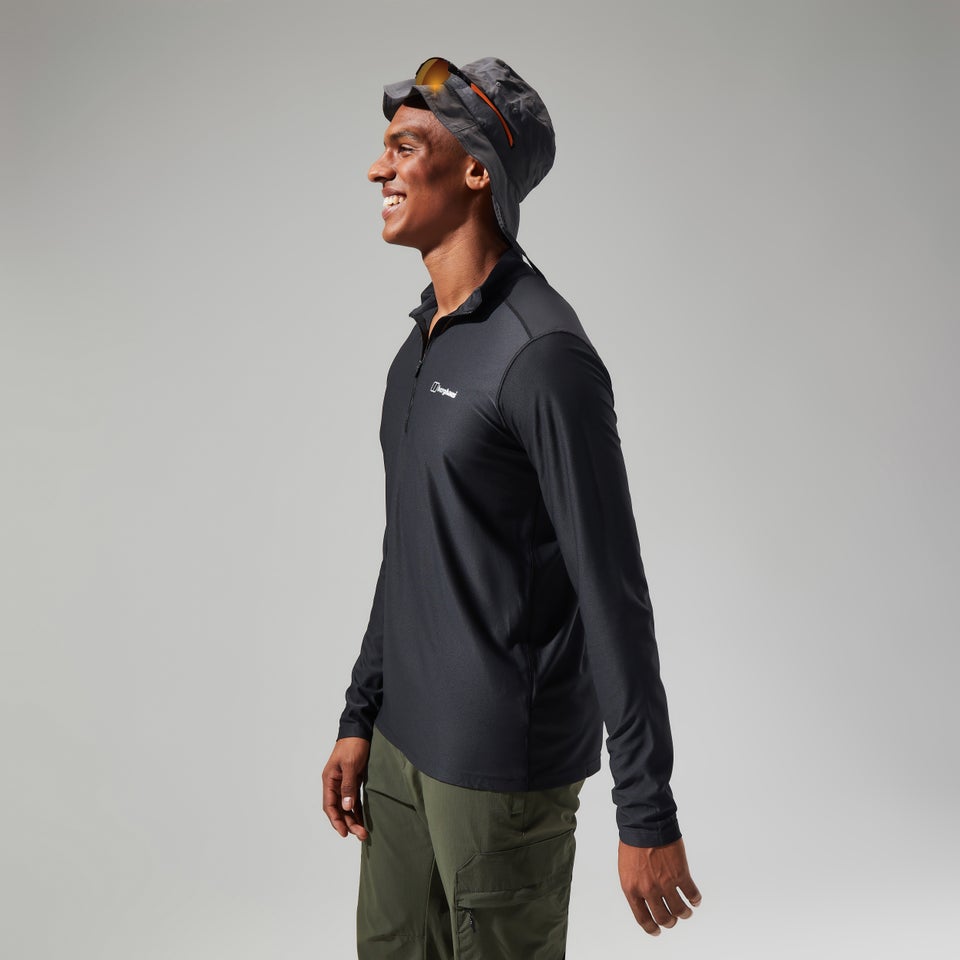 Men's 24/7 Tech Tee Long Sleeve Half Zip - Black