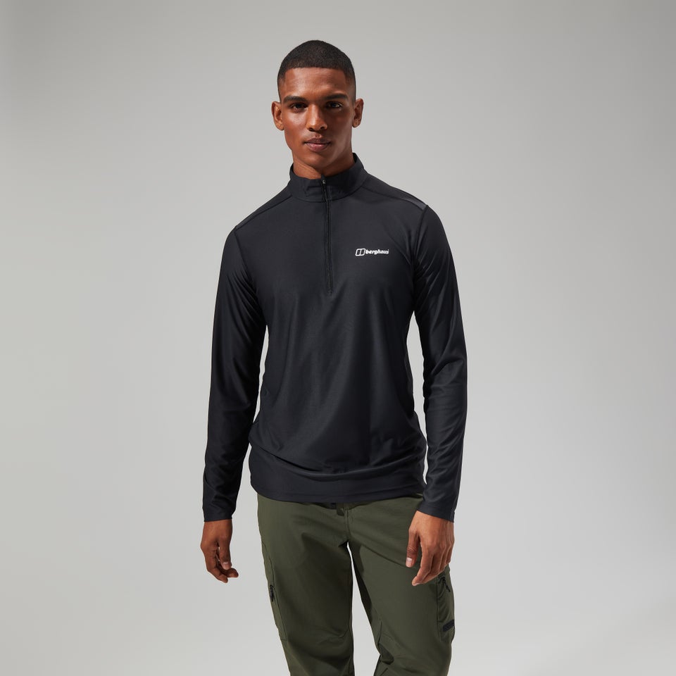 Men's 24/7 Tech Tee Long Sleeve Half Zip - Black