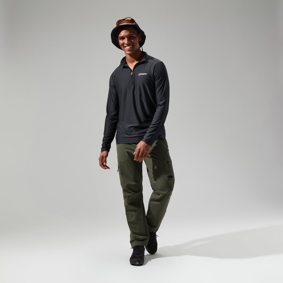 Men's 24/7 Tech Tee Long Sleeve Half Zip - Black