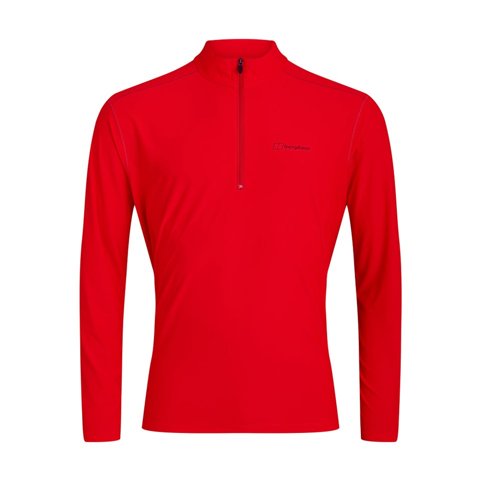 Men's 24/7 Long Sleeve Zip Base Layer - Red