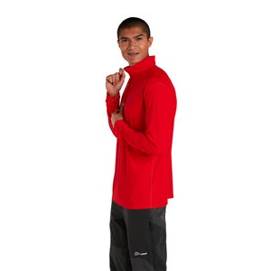 Men's 24/7 Long Sleeve Zip Base Layer - Red