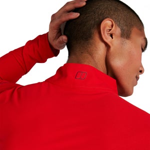 Men's 24/7 Long Sleeve Zip Base Layer - Red