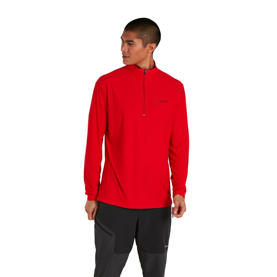 Men's 24/7 Long Sleeve Zip Base Layer - Red
