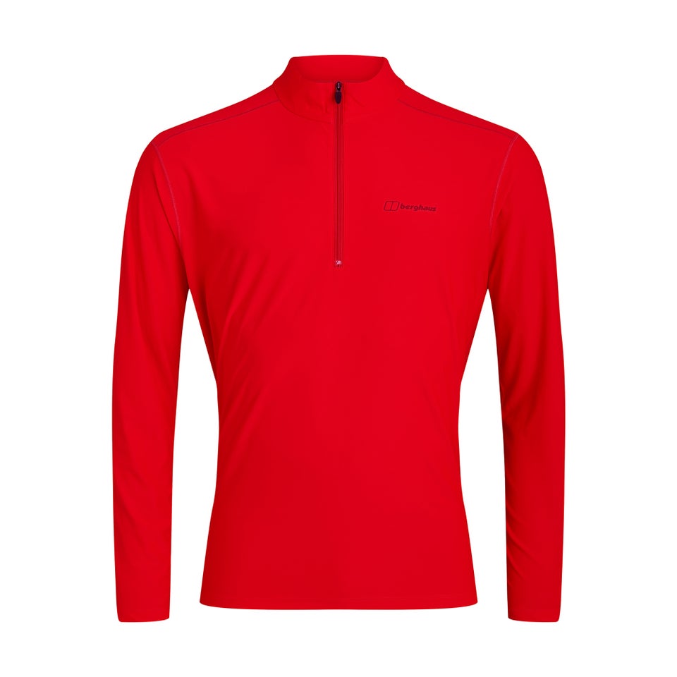 Men's 24/7 Long Sleeve Zip Base Layer - Red