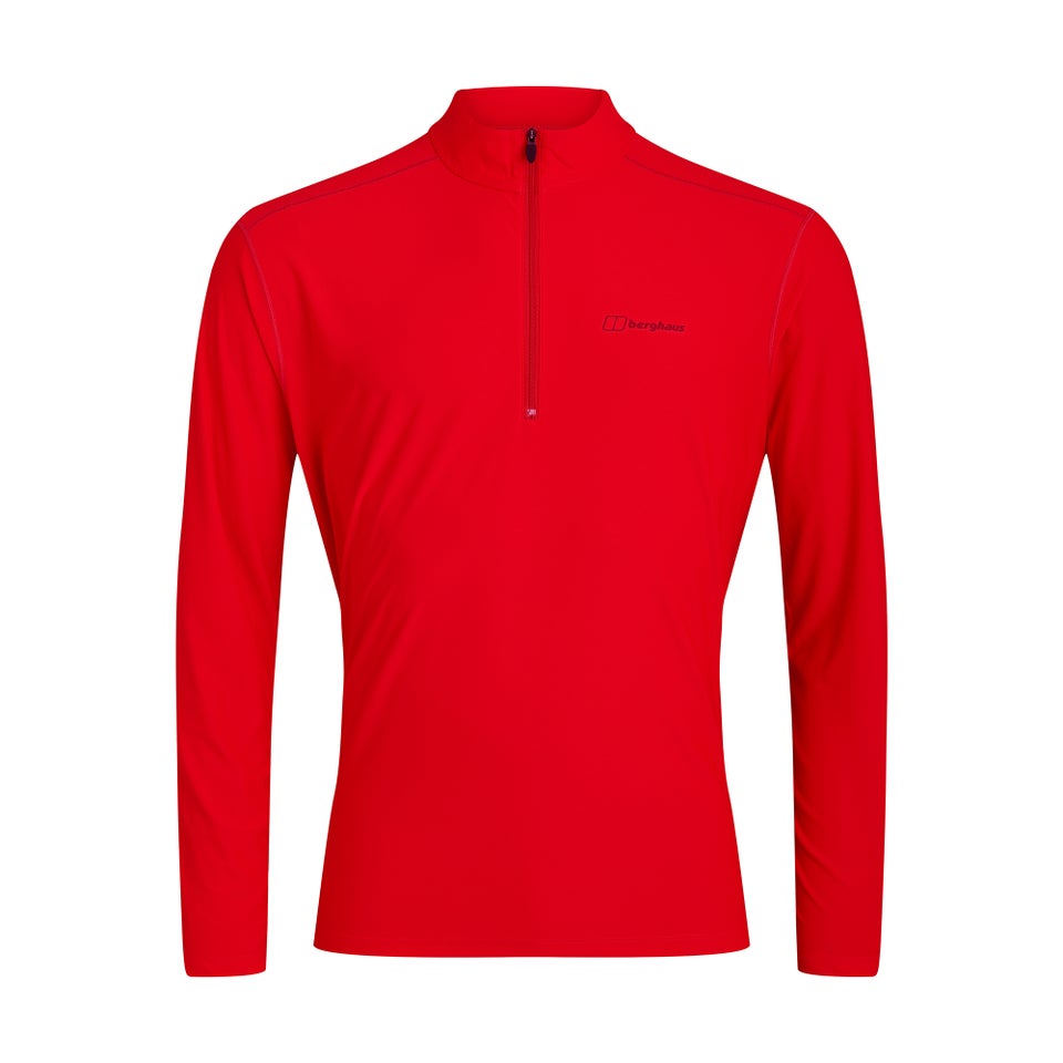 Men's 24/7 Long Sleeve Zip Base Layer - Red