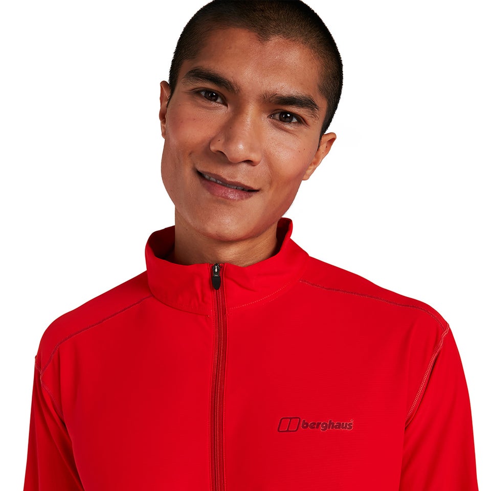 Men's 24/7 Long Sleeve Zip Base Layer - Red