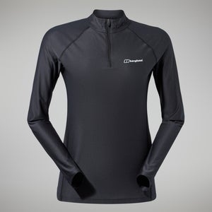 24/7 Long-Sleeve Half Zip Tech T-Shirt für Damen - Schwarz