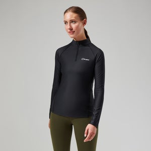 24/7 Long-Sleeve Half Zip Tech T-Shirt für Damen - Schwarz