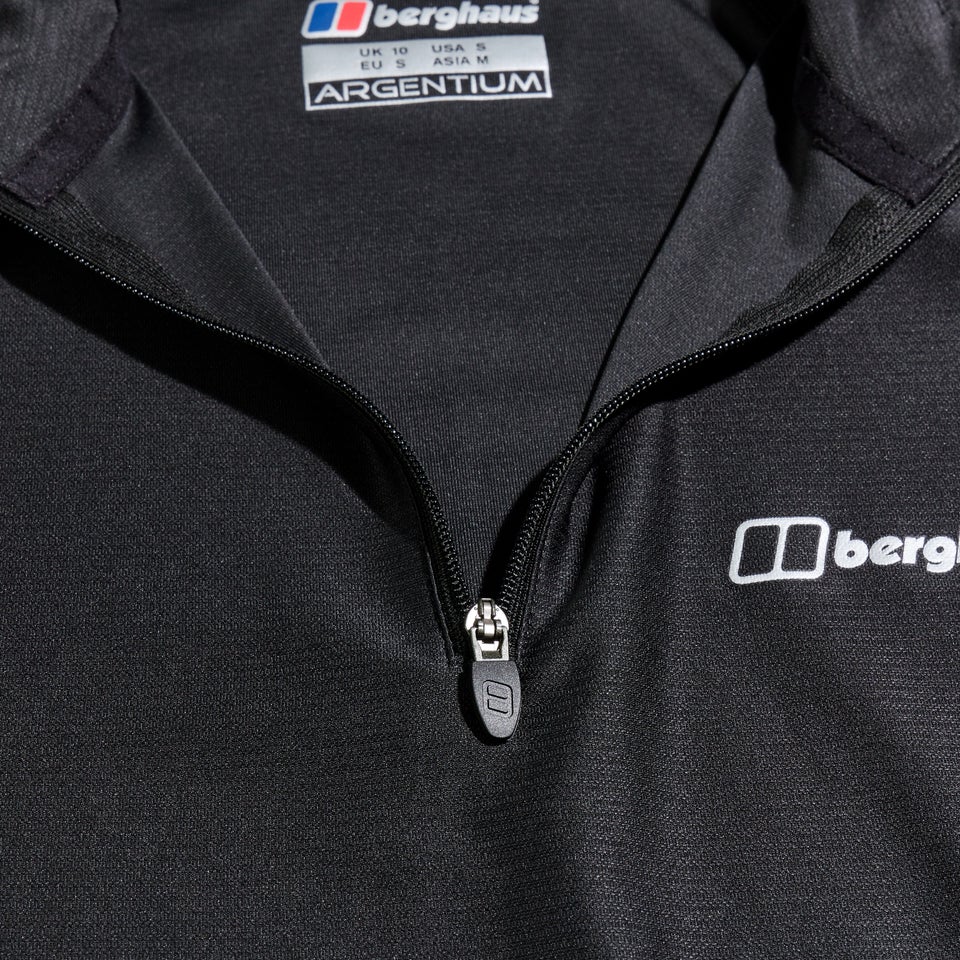 24/7 Long-Sleeve Half Zip Tech T-Shirt für Damen - Schwarz