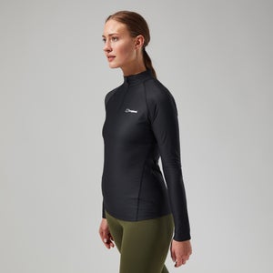 24/7 Long-Sleeve Half Zip Tech T-Shirt für Damen - Schwarz
