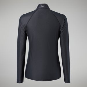 24/7 Long-Sleeve Half Zip Tech T-Shirt für Damen - Schwarz