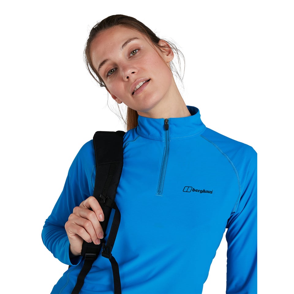 Women's 24/7 Long Sleeve Zip Base Layer - Blue