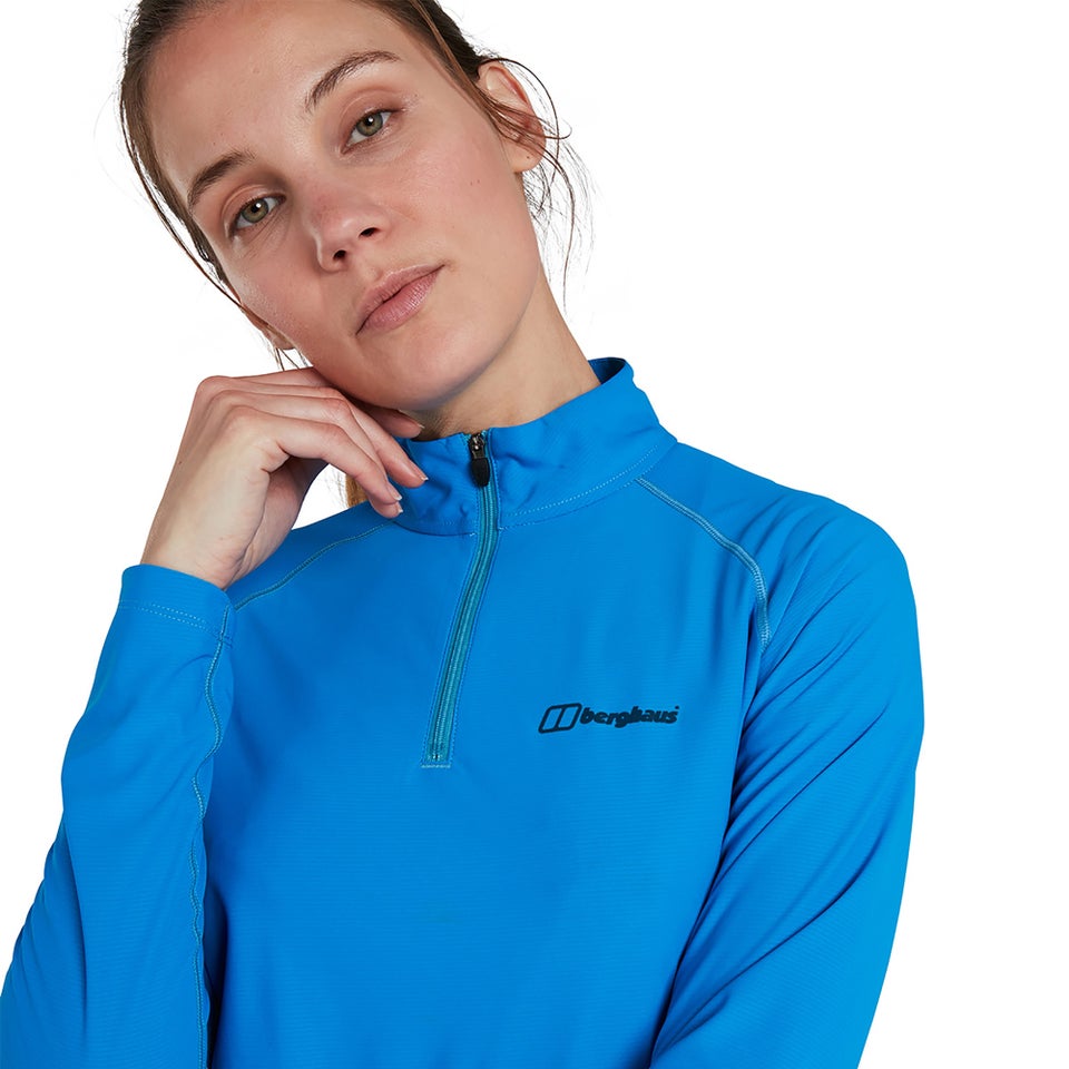 Women's 24/7 Long Sleeve Zip Base Layer - Blue