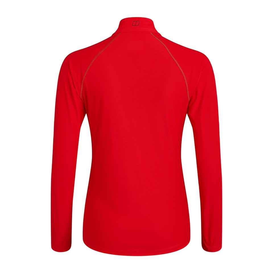Women's 24/7 Long Sleeve Zip Base Layer - Red