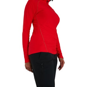 Women's 24/7 Long Sleeve Zip Base Layer - Red