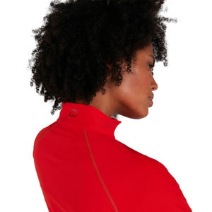 Women's 24/7 Long Sleeve Zip Base Layer - Red