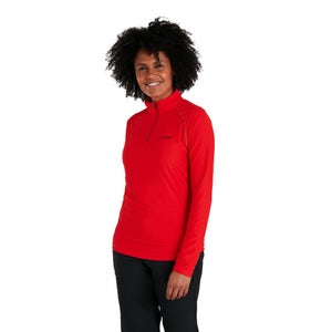 Women's 24/7 Long Sleeve Zip Base Layer - Red