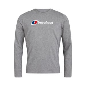 Men's Organic Big Logo Long Sleeve T-Shirt Dark Grey