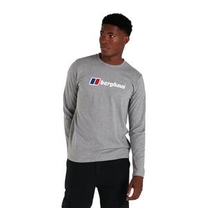 Men's Organic Big Logo Long Sleeve T-Shirt Dark Grey
