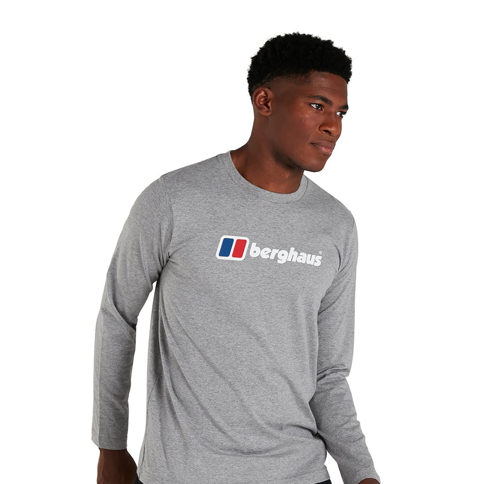 Men's Organic Big Logo Long Sleeve T-Shirt Dark Grey
