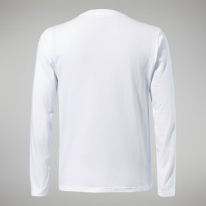 Men's Organic Big Logo Long Sleeve Tee White