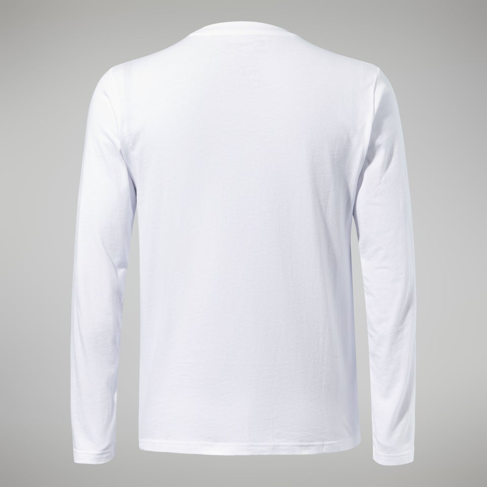Men's Organic Big Logo Long Sleeve Tee White