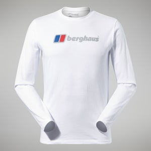 Men's Organic Big Logo Long Sleeve Tee White