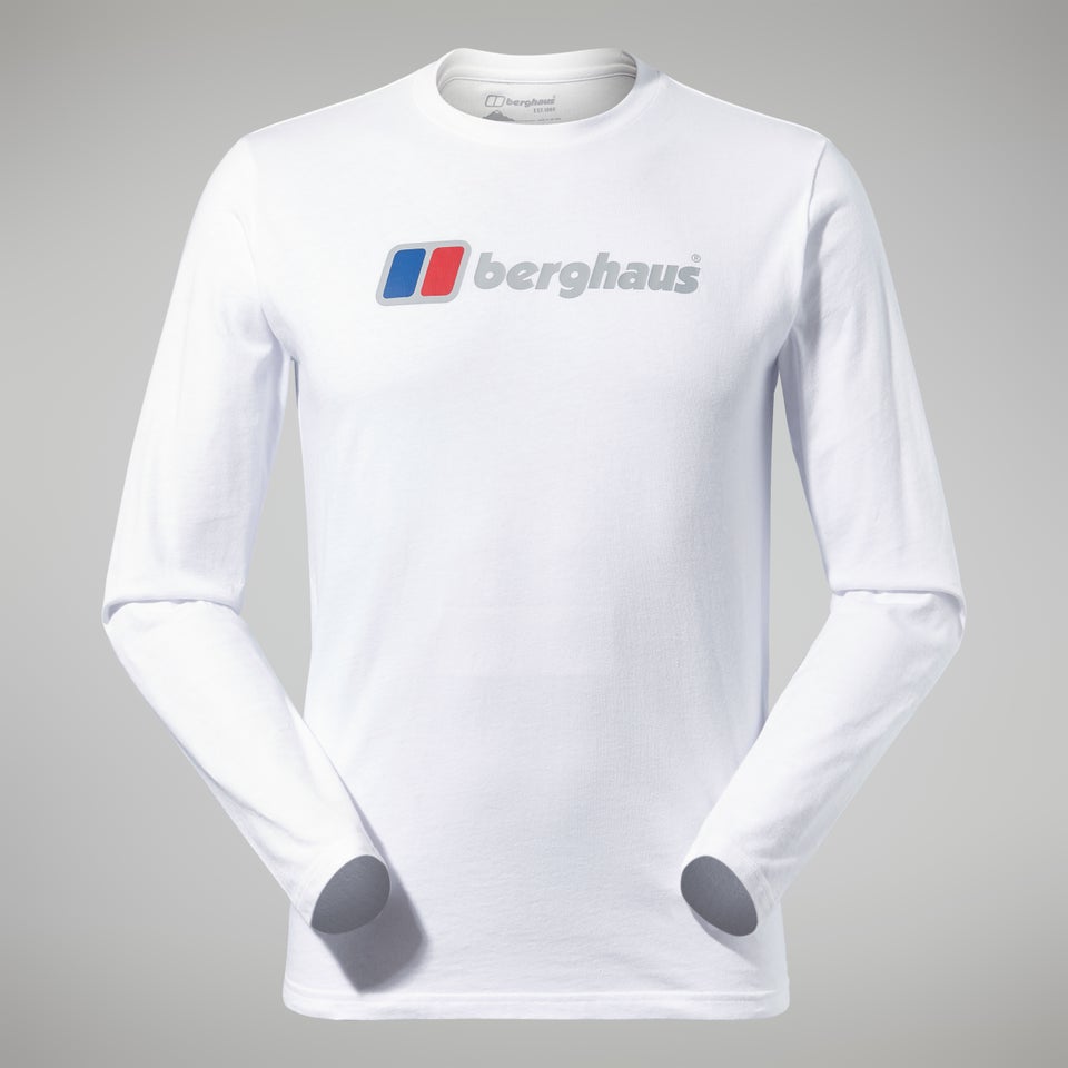 Men's Organic Big Logo Long Sleeve Tee White