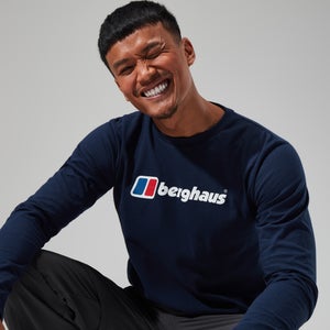 Men's Organic Big Logo Long Sleeve Tee Dark Blue