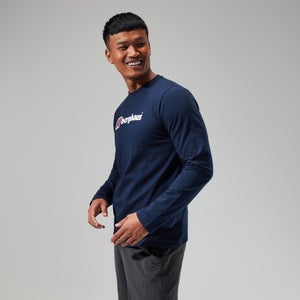 Men's Organic Big Logo Long Sleeve Tee Dark Blue