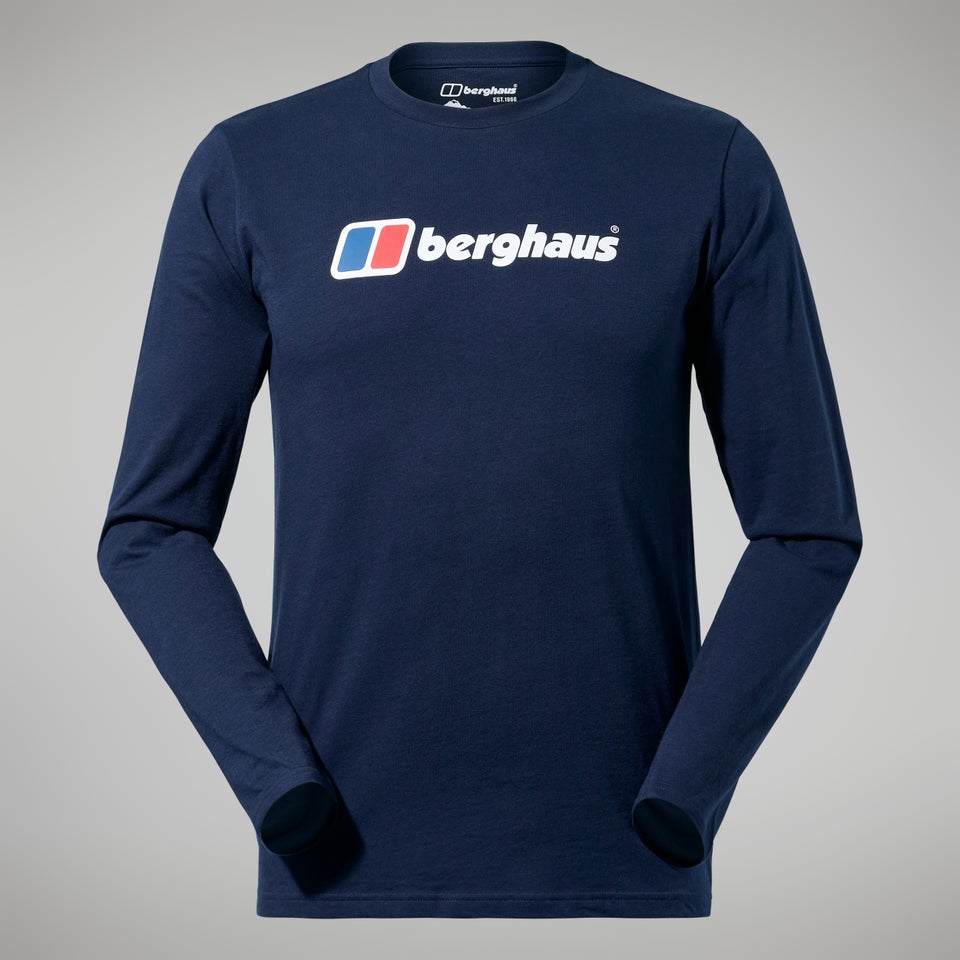 Men's Organic Big Logo Long Sleeve Tee Dark Blue