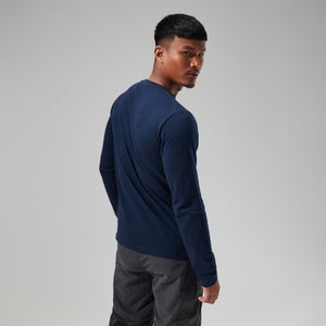 Men's Organic Big Logo Long Sleeve Tee Dark Blue