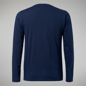 Men's Organic Big Logo Long Sleeve Tee Dark Blue
