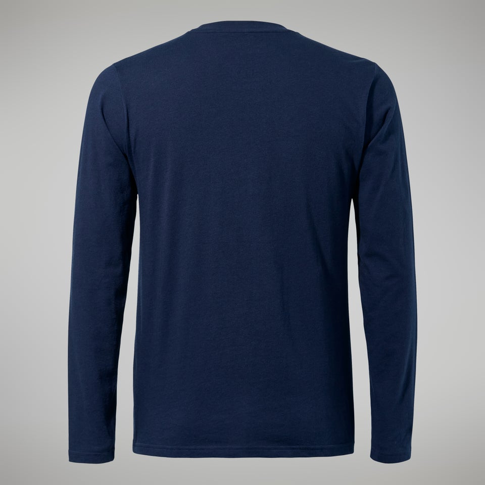 Men's Organic Big Logo Long Sleeve Tee Dark Blue